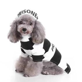 Pet Life Striped Retro Inmate Prisoner Pet Dog Costume Uniform (Color: BLACK / WHITE, size: large) Pet Life Striped Retro Inmate Prisoner Pet Dog Costume Uniform (Color: BLACK / WHITE, size: large)